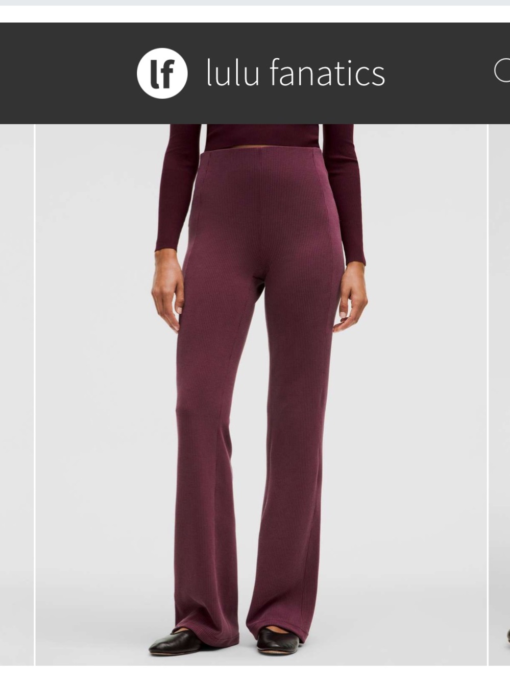 NWT Lululemon Ribbed Softstreme Flare Pant Sz 6 Regular Garnet Soft! Luxury